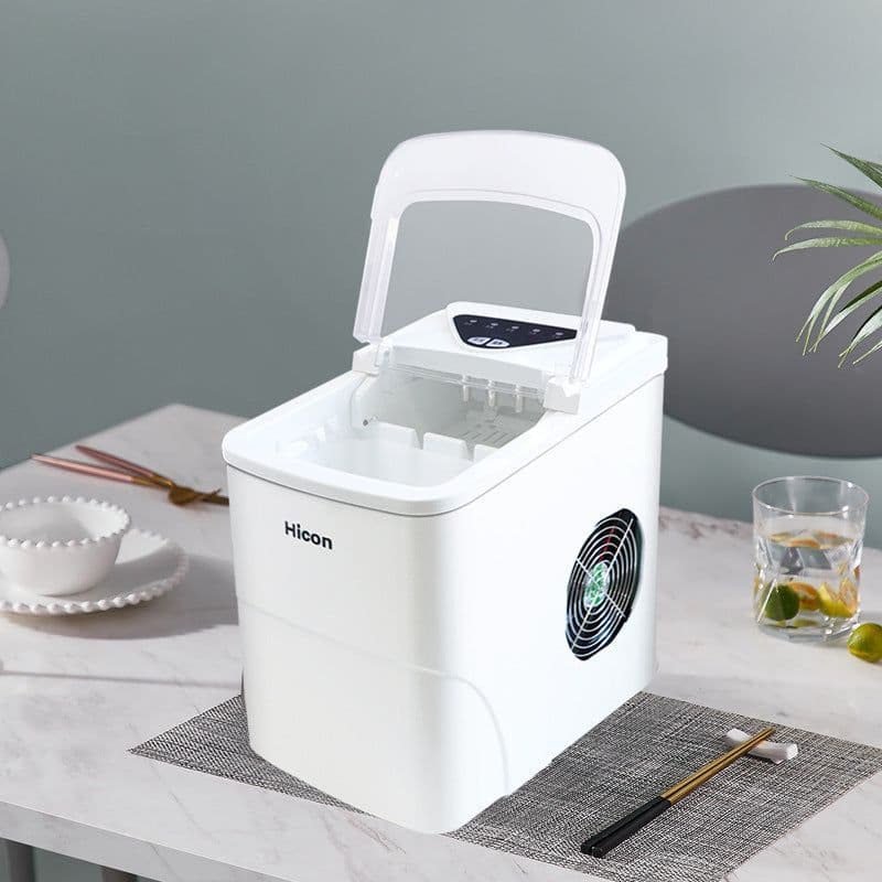 image-Wellcome 15KG Household Small Ice Maker Milk Tea Shop KTV Commercial Round Ice Manually Add Water Automatic Ice Making