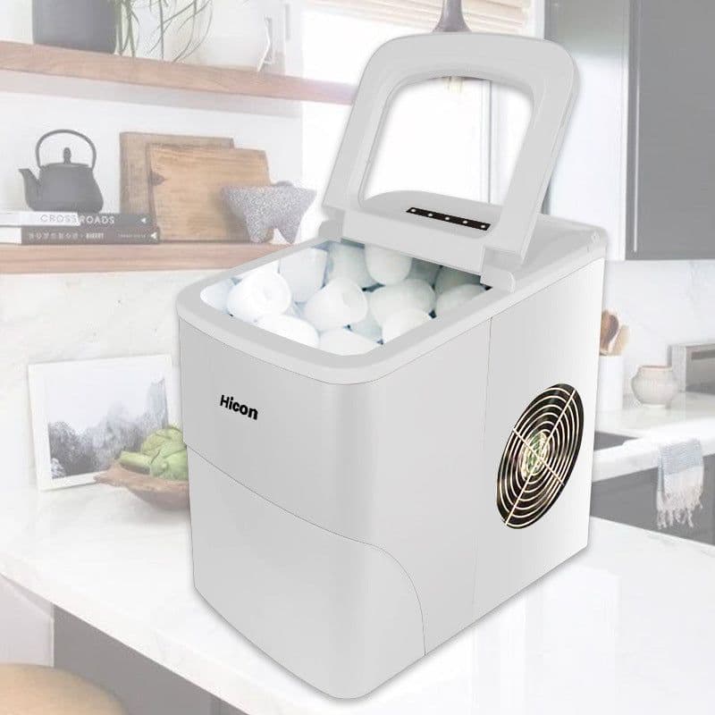 image-Wellcome 15KG Household Small Ice Maker Milk Tea Shop KTV Commercial Round Ice Manually Add Water Automatic Ice Making