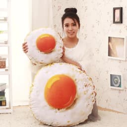 image-Love In The City Poached Egg Plush Pet Mat 47x43cm