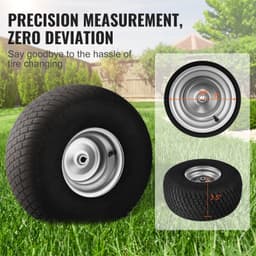 image-VEVOR Lawn Mower Tires with Rim, 20x8-8" Tubeless Tractor Tires, 2-Pack Tire and Wheel Assembly, S-Turf Pneumatic Tires with 3.5" Offset Hub and 3/4" Bushing Size, for Riding Mowers Lawn Tractors