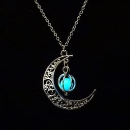 image-European and American 4-color luminous moon plus pumpkin necklace Halloween clavicle chain multi-color luminous accessories wish explosion