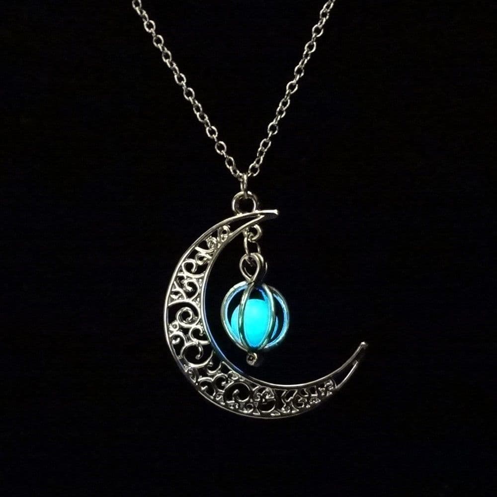 image-European and American 4-color luminous moon plus pumpkin necklace Halloween clavicle chain multi-color luminous accessories wish explosion