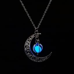 image-European and American 4-color luminous moon plus pumpkin necklace Halloween clavicle chain multi-color luminous accessories wish explosion