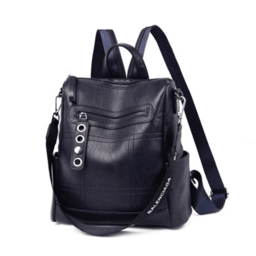 image-High Quality Solid Color Leather Backpack For Women