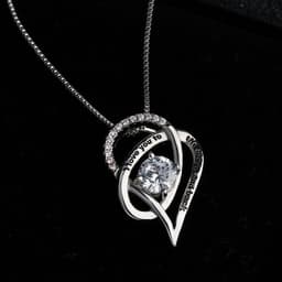 image-2018 New Cross-border Necklace I Love You To The Moon and Back Heart Pendant