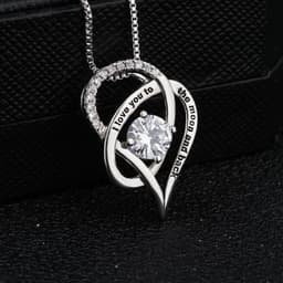 image-2018 New Cross-border Necklace I Love You To The Moon and Back Heart Pendant