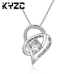 image-2018 New Cross-border Necklace I Love You To The Moon and Back Heart Pendant