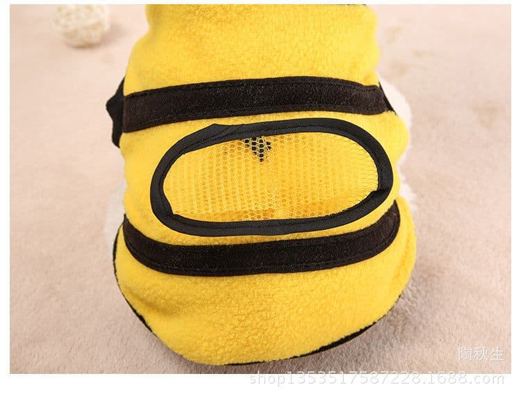 image-Pet Clothing Bee Outfit Fleece - Size 18 Yellow