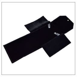 image-Jewelry Necklace Storage Bag - Black Flannel 25x18cm
