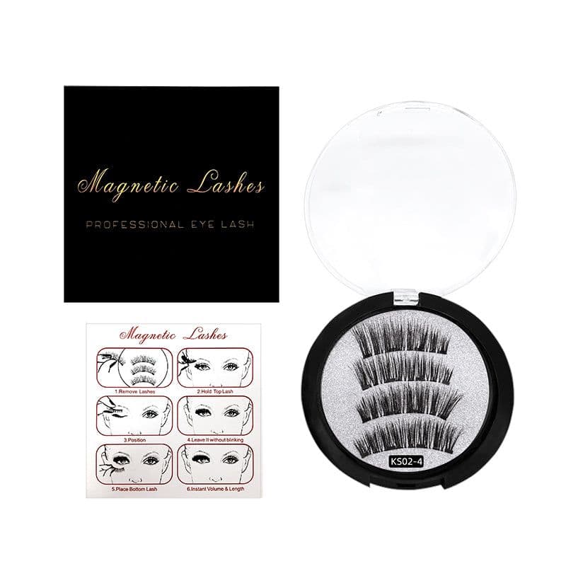 image-Natural Magnetic False Eyelashes Set - Waterproof 4pc