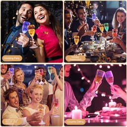 image-Led Cup Food Grade PS Plastic Goblet Wedding Party Pouring Water Is Bright Champagne Glass Factory Direct Supply