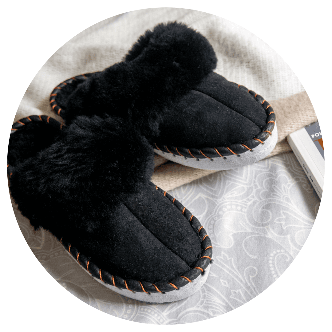 image-Black Shearling Sheepskin Mules