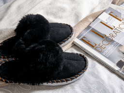 image-Black Shearling Sheepskin Mules