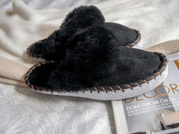 image-Black Shearling Sheepskin Mules
