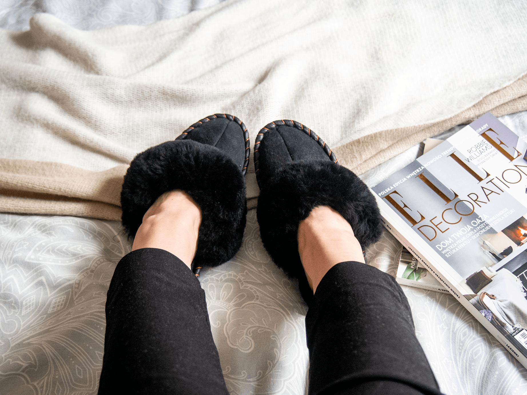 image-Black Shearling Sheepskin Mules