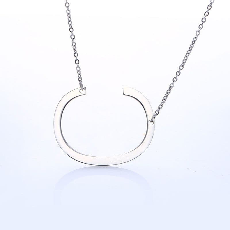 image-Fabulous Rose Gold Plated Stainless Steel Initial Letter Pendant Necklace