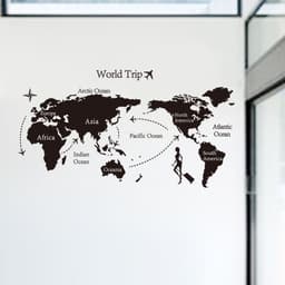 image-World Map Wall Sticker - PVC 60x90cm Removable