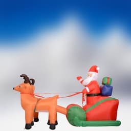image-Eye-Catching Christmas Inflatable Santa Claus Deer Cart Decorations