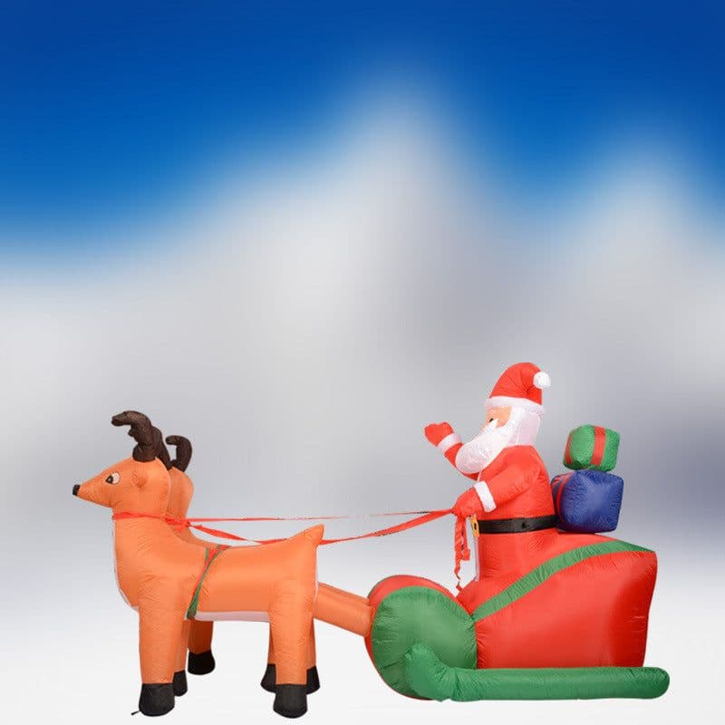 image-Eye-Catching Christmas Inflatable Santa Claus Deer Cart Decorations