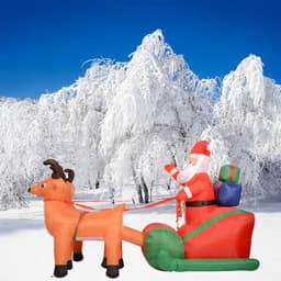 image-Eye-Catching Christmas Inflatable Santa Claus Deer Cart Decorations
