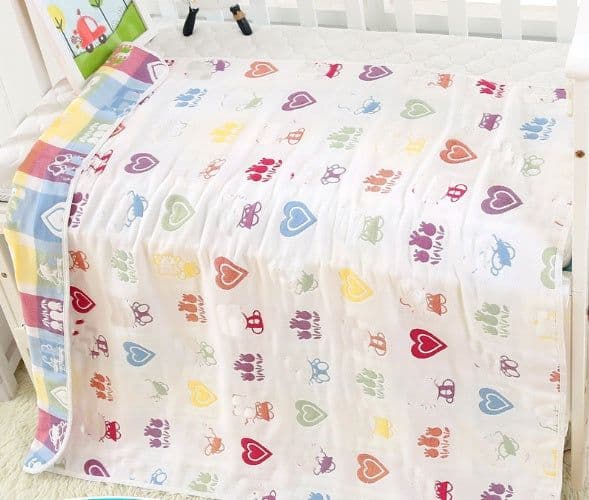 image-110 * 110cm baby bath towel cover blanket gauze children quilt quality baby children pure cotton 6 six layer gauze bath towel