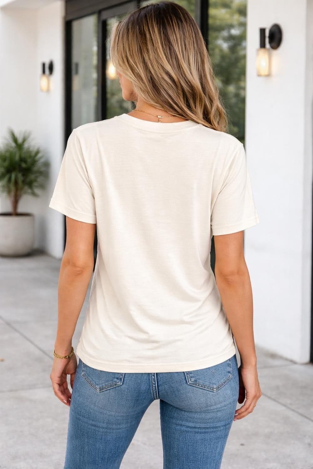 image-Sylvie USA Bow Flag T-Shirt - Relaxed Fit Cotton Blend Tee