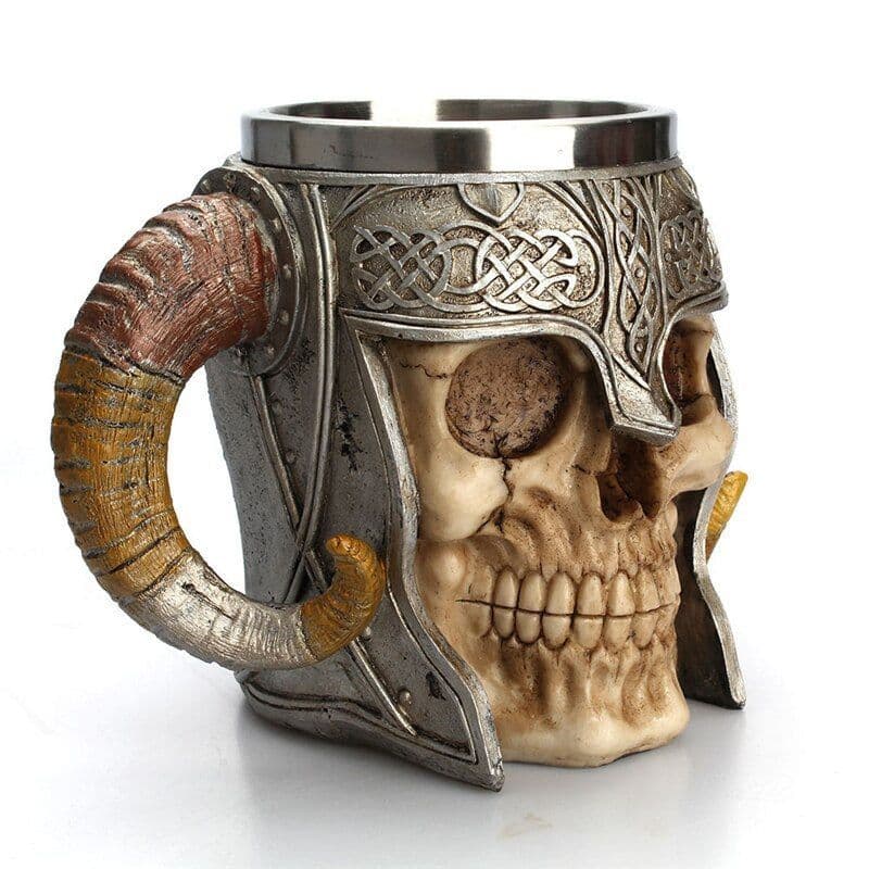 image-Tall Skull Helmet Cup Halloween Stainless Steel Inner Water Cup