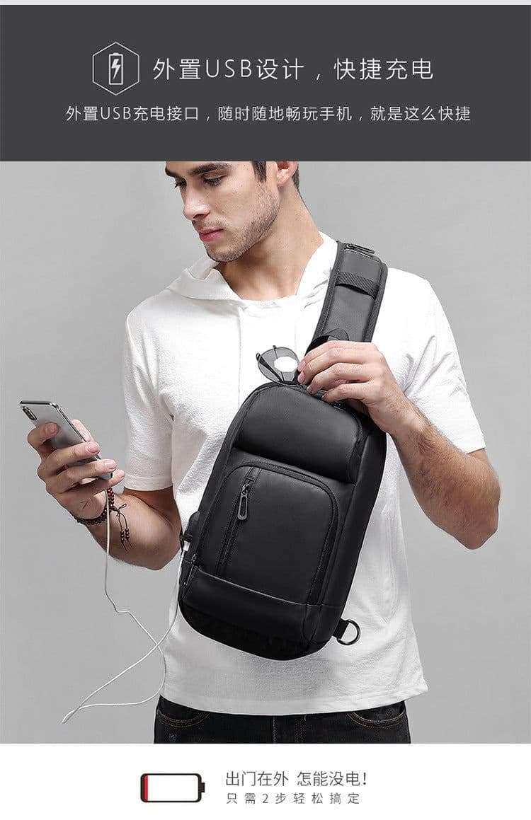 image-2019 trend models outdoor leisure shoulder bag travel Messenger bag custom boutique fashion men's chest bag
