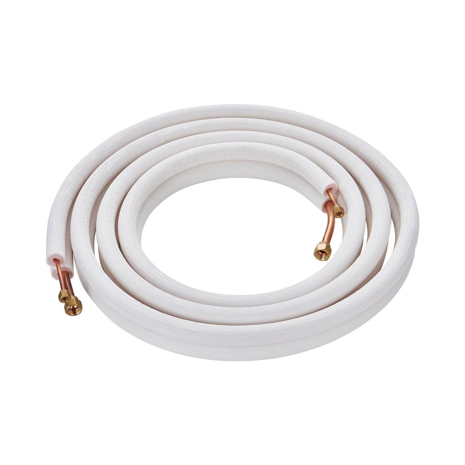 image-VEVOR 16FT Mini Split Line Set, 1/4" & 1/2" O.D Copper Pipes Tubing and Triple-Layer Insulation, for Air Conditioning or Heating Pump Equipment & HVAC with Rich Accessories (18ft Connection Cable)