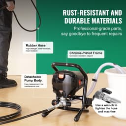 image-VEVOR Stand Airless Paint Sprayer, 3000PSI 750W Efficient Electric Airless Sprayer,for Home Interior and Exterior Furniture and Fences, Handheld Paint Sprayers, Fine and Even Painting Effect