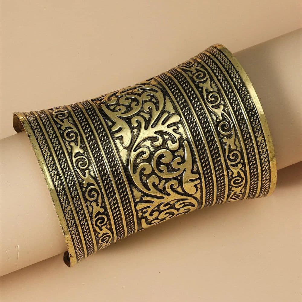 image-Retro Ethnic Style Embossed Open-Ended Bracelet Long Women's Cos Bracelet Amazon Bracelet Nightclub Bracelet