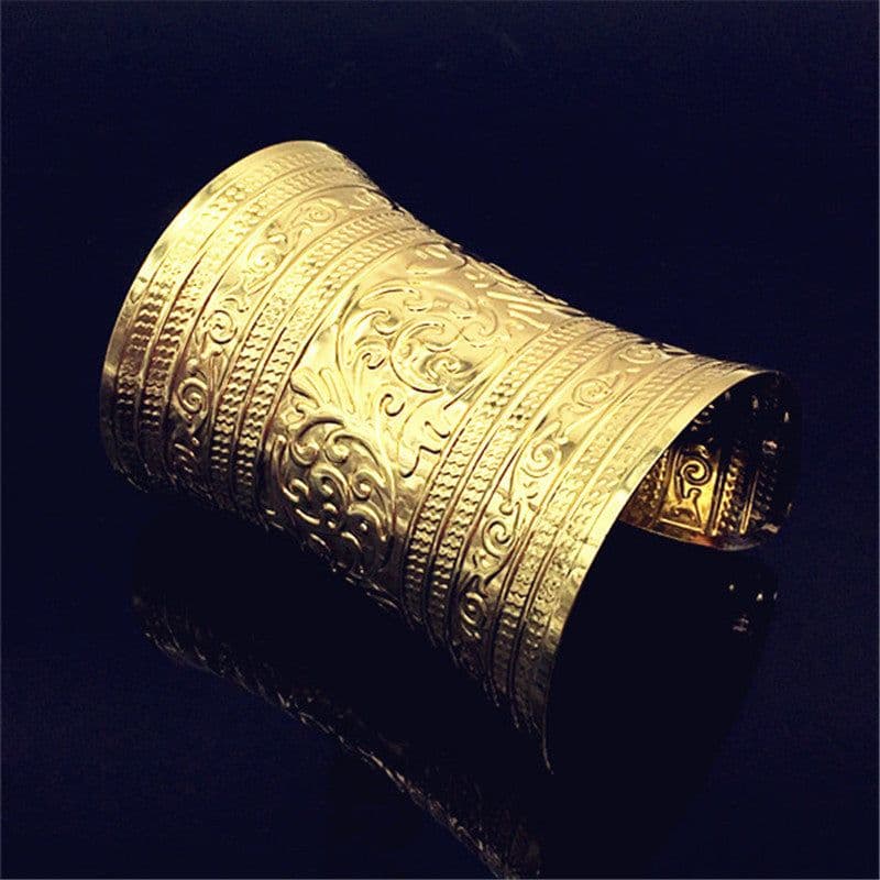 image-Retro Ethnic Style Embossed Open-Ended Bracelet Long Women's Cos Bracelet Amazon Bracelet Nightclub Bracelet