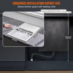 image-VEVOR Drop in Ice Chest, 27"L x 18"W x 21"H Stainless Steel Ice Cooler, Commercial Ice Bin with Sliding Cover, 40.9 qt Outdoor Kitchen Ice Bar, Drain-pipe and Drain Plug Included, for Cold Wine Beer
