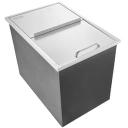 image-VEVOR Drop in Ice Chest, 27"L x 18"W x 21"H Stainless Steel Ice Cooler, Commercial Ice Bin with Sliding Cover, 40.9 qt Outdoor Kitchen Ice Bar, Drain-pipe and Drain Plug Included, for Cold Wine Beer