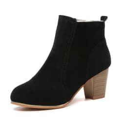 image-Women's Martin Boots Suede Khaki Mid Heel