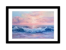image-Pink Sunrise Sea Framed Print