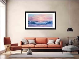 image-Pink Sunrise Sea Framed Print