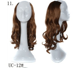 image-U-shaped half headgear wig female mid-length large wave pear flower roll midpoint realistic natural fluffy long curly hair headgear