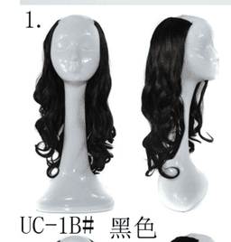 image-U-shaped half headgear wig female mid-length large wave pear flower roll midpoint realistic natural fluffy long curly hair headgear
