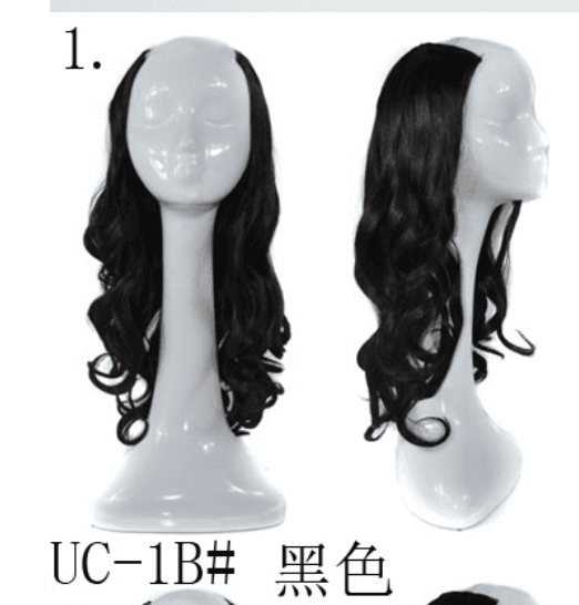 image-U-shaped half headgear wig female mid-length large wave pear flower roll midpoint realistic natural fluffy long curly hair headgear
