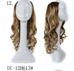image-U-shaped half headgear wig female mid-length large wave pear flower roll midpoint realistic natural fluffy long curly hair headgear