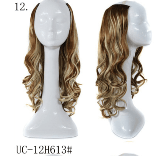 image-U-shaped half headgear wig female mid-length large wave pear flower roll midpoint realistic natural fluffy long curly hair headgear