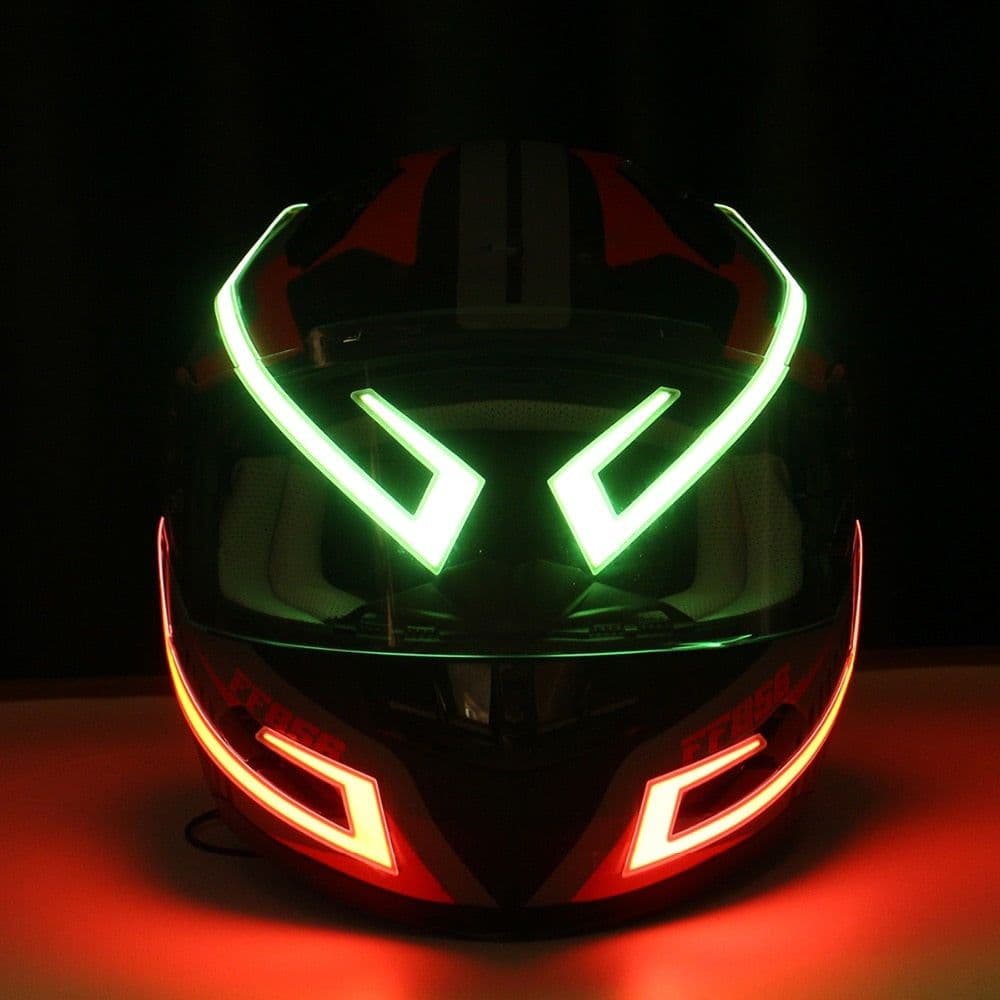 image-Motorcycle Helmet EL Cold Light Helmet Light Strip Night Signal Luminous Modified Strip Helmet Sticker