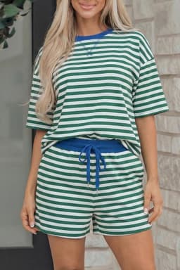 image-Delaney Casual Terry 2-Piece Short and T-Shirt Set - Cotton