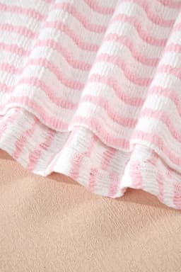 image-Nora Seam Patchwork Plus Size V-Neck Striped T-Shirt