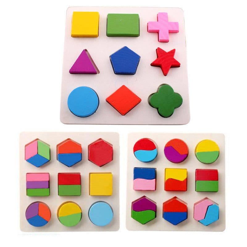 image-Xundai Wooden Shape Puzzle Building Blocks - Kids 4-6