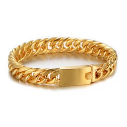 image-Domineering Titanium Steel Bracelet New Gold-plated Ultra Thick Fashion Men's Titanium Steel Bracelet Jewelry Factory Direct Sales