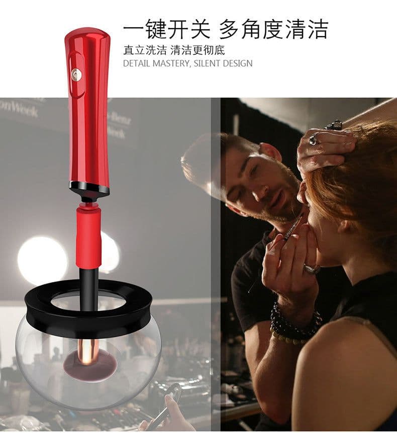 image-Electric Scrubber Makeup Brush Cleaner Automatic Scrub Artifact Silicone Brush Cleaning Tool Scrubber