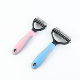 image-Stainless Double-sided Pet Brush Hair Removal Comb Grooming Dematting Dog Grooming Shedding Tools