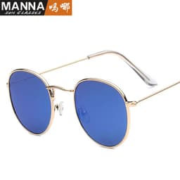 image-Trendy Round Frame Sunglasses - Reflective Colors, UV Protection, Metal